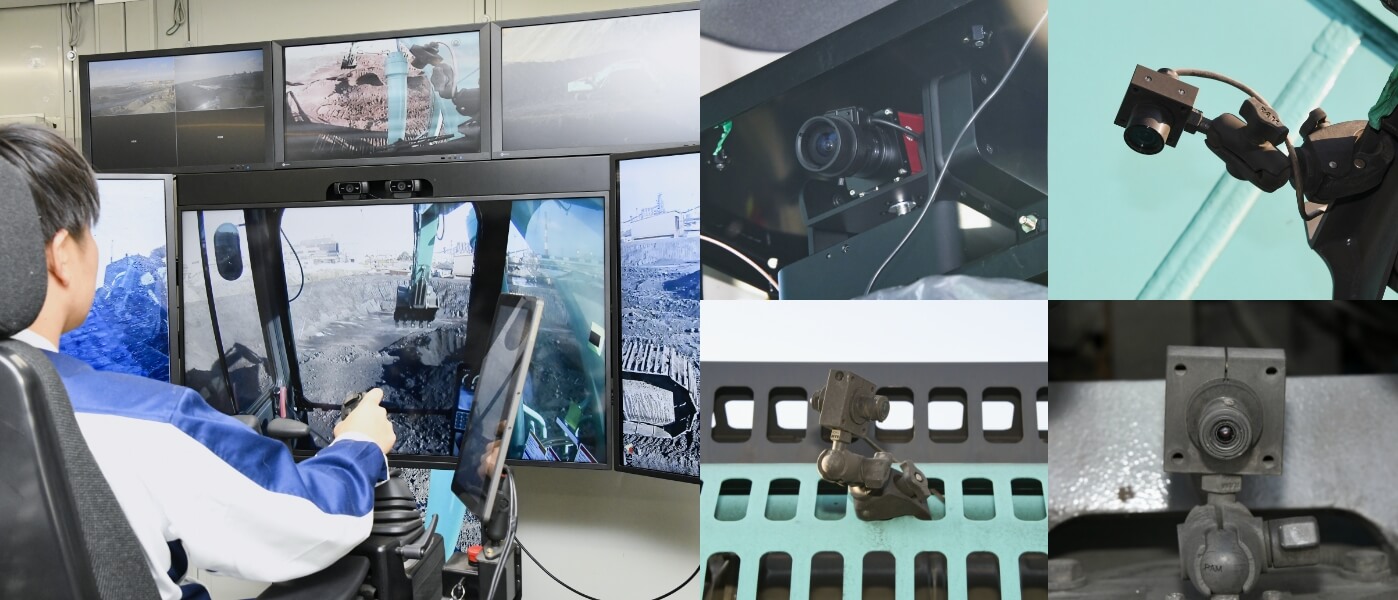 カメラ映像を見ながらの重機遠隔操作