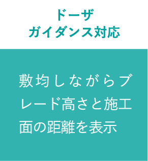 ドーザガイダンス対応 敷均しながらブレード高さと施工面の距離を表示