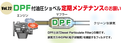 ＤＰＦ付油圧ショベル定期メンテナンスのお願い